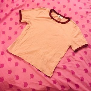 🍓 Pink Short Ringer Tee H&M